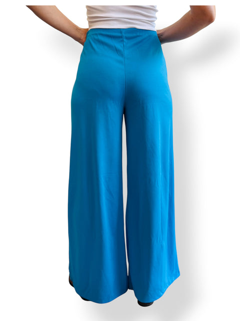 70s Turquoise Wide Leg Bellbottoms Size M