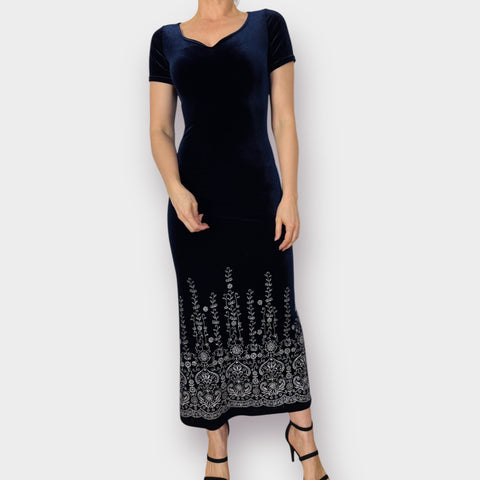 90s ing ca Navy Maxi Dress Size S