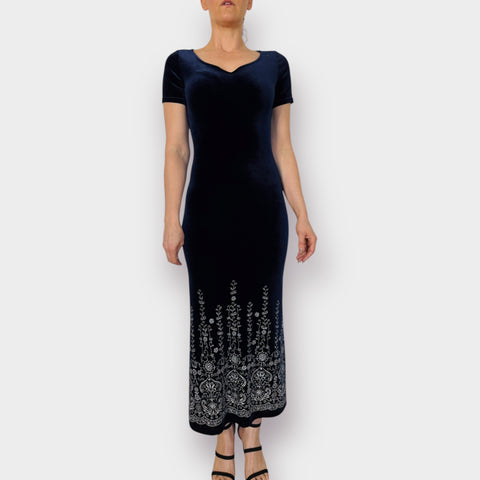 90s ing ca Navy Maxi Dress Size S