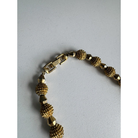 Vintage Trifari Gold Bead Necklace 1930-1955 Crown Stamp