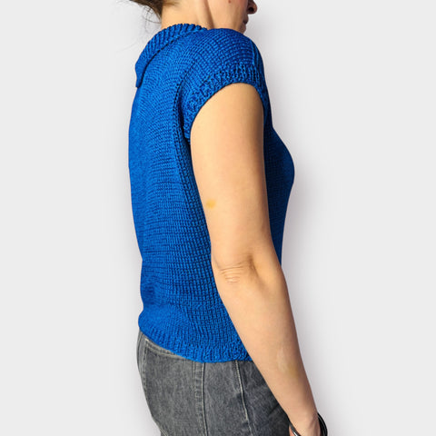 90s Blue Star Sweater Top Size M