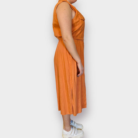 00s Avenue Orange Linen Blend Dress Size XL