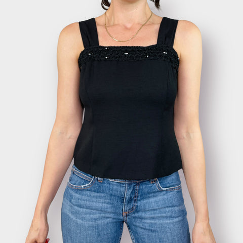 90s Black Shell Top Size M