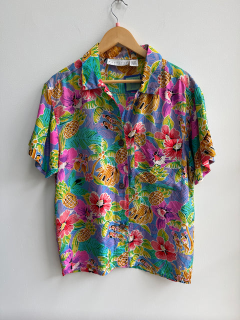 00s Restless Clothiers Tropical Silk Blouse Size S