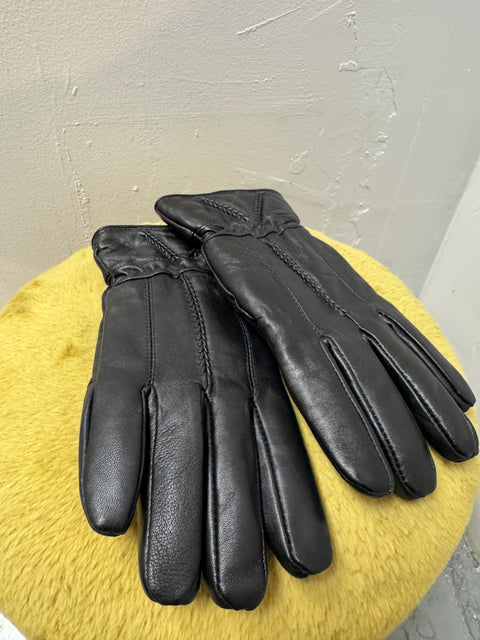 Thermosoft Black Leather gloves