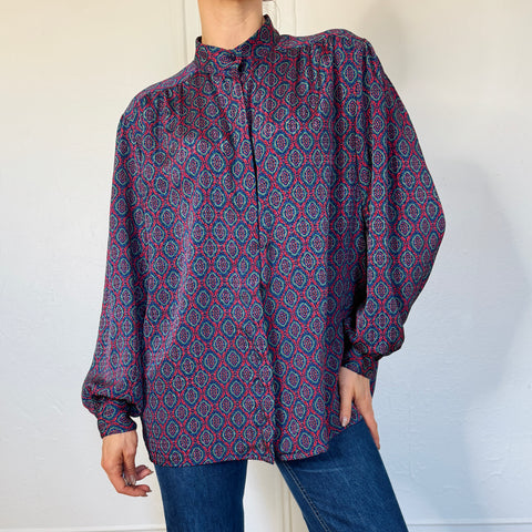 80s Pendleton Medallion Print Blouse Size XL