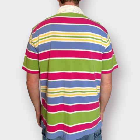 Y2K Lands End Multicolor Striped Polo Size L