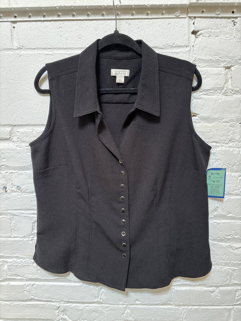 Y2K C&B Black Snap Front Sleeveless Size XL