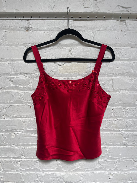 00s Kate Hill Red Silk Tank Size S