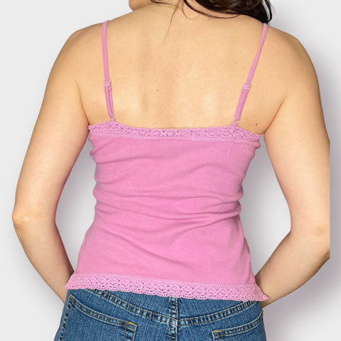 Y2K Axcess Lillac Lace Trim Tank