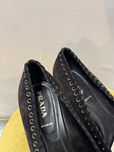 Vintage PRADA Suede Loafers Size 9.5