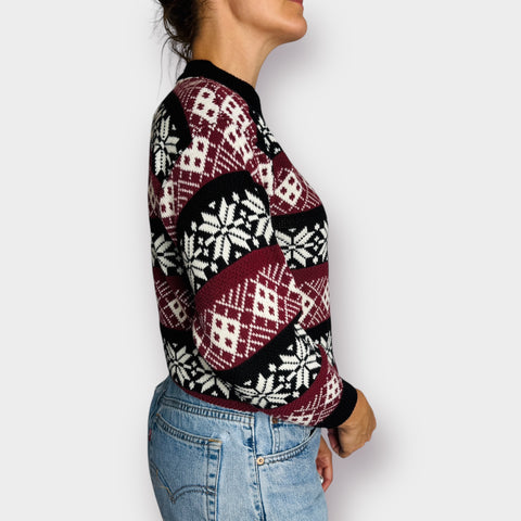 80s American Pride Snowflake Sweater Size S