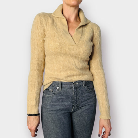 Ralph Lauren for Oprah Sand Cashmere Sweater Size M