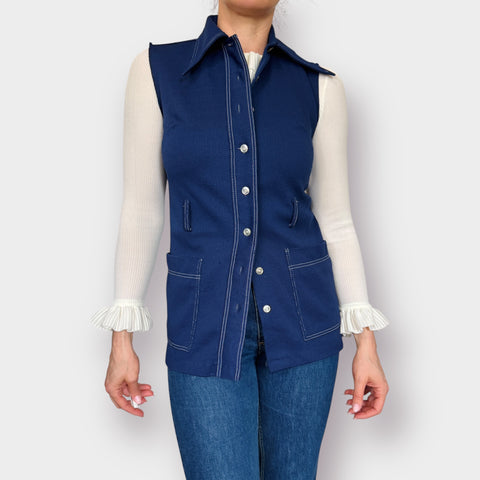 70s navy Tunic Vest Top Size S