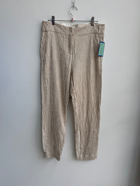 Dorothee Schumaher Tan Striped Linen Pants Size 2