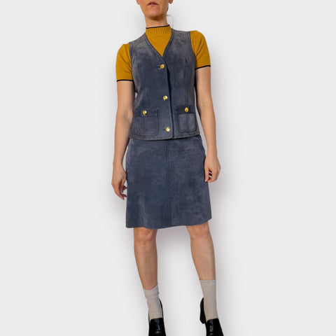 70s Vera Borea Gray Suede Set Size S