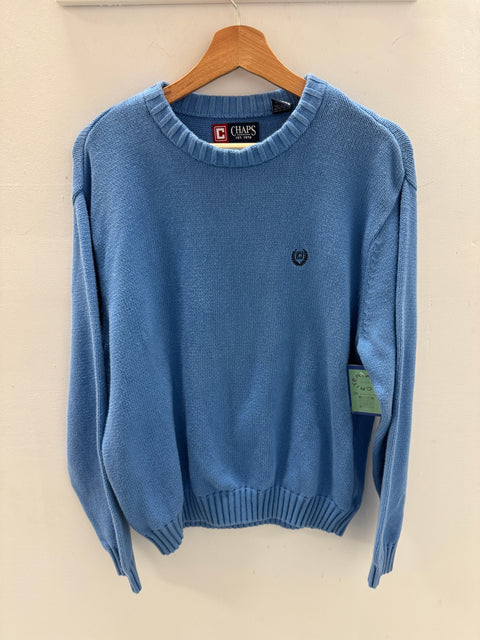 Y2K Chaps Blue Cotton Sweater Size XL