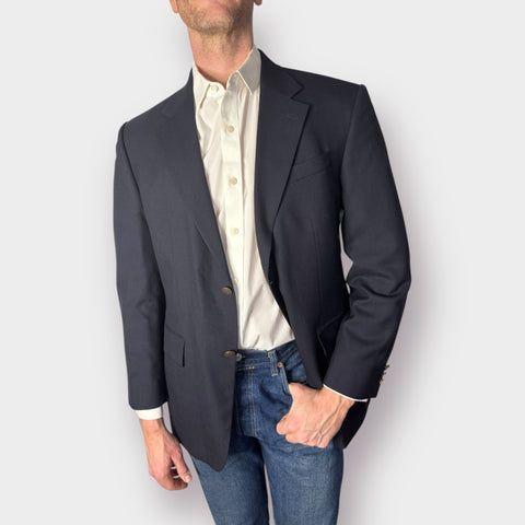 Oscar de la Renta Navy Wool Blazer