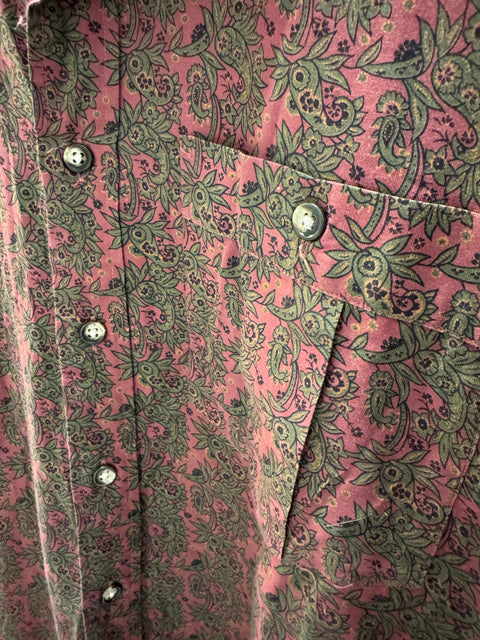 90s Valentino Mauve Paisley Shirt Size M