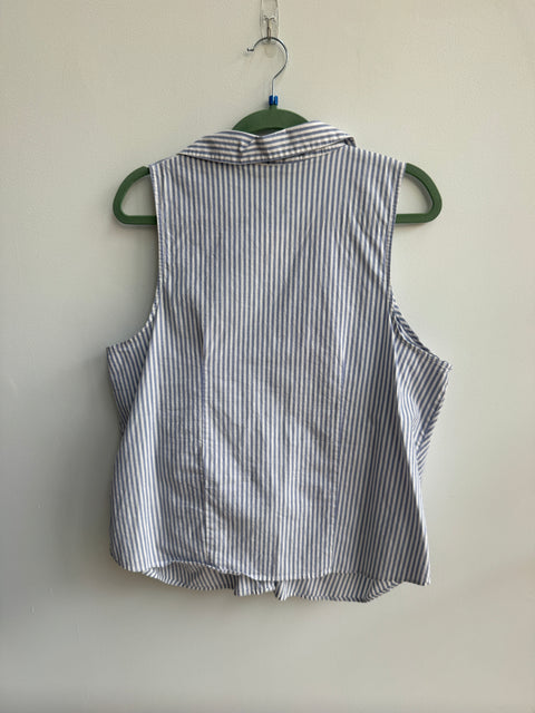 00s Nine West Blue Striped Sleeveless Size XXL