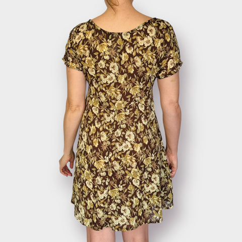 90s All That Jazz Brown Tan Dress Size M