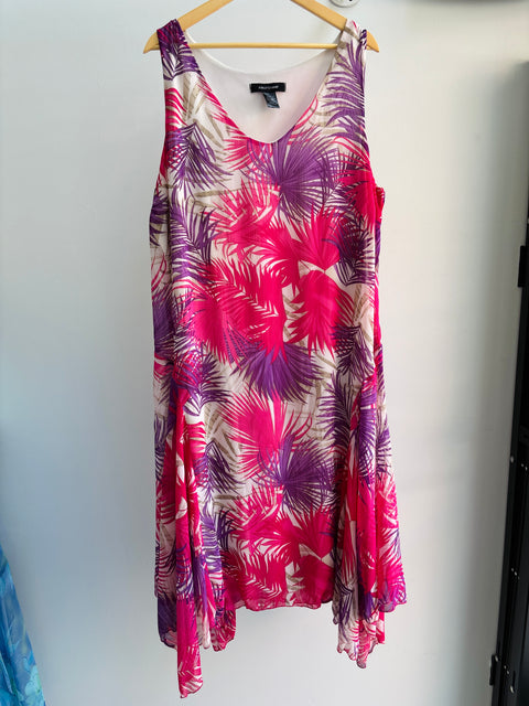 00s Ashley Stewart Pink Purple Dress Size 3X