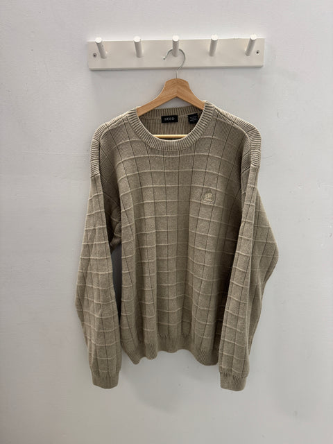 00s Izod Tan Cotton Crewneck Sweater Size L