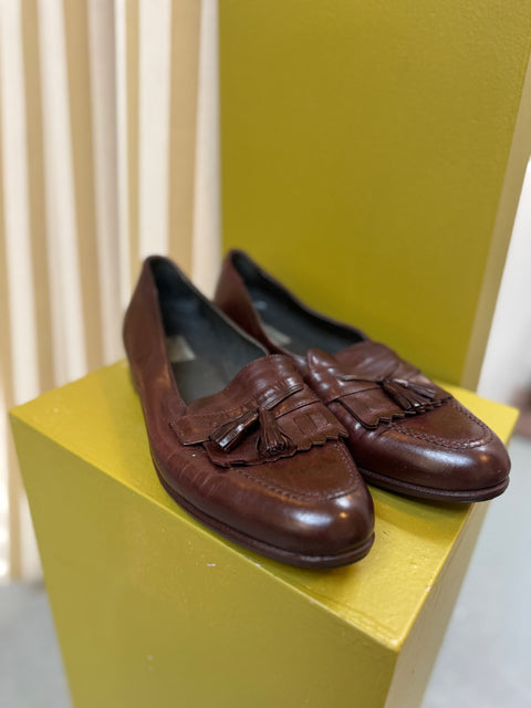 90s Alfani Brown Leather Loafers