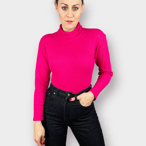 90s Corinna Fashions Pink Turtleneck Bodysuit