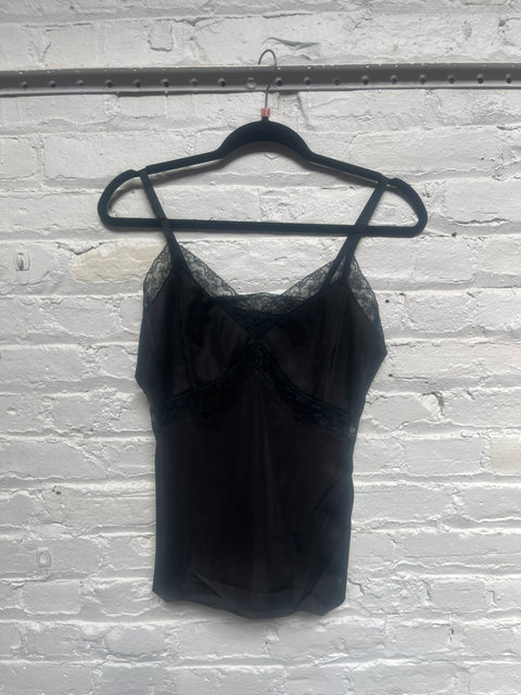 70s Accordion Bust Black Cami Size S