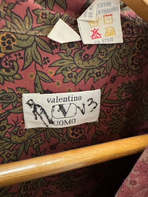 90s Valentino Mauve Paisley Shirt Size M