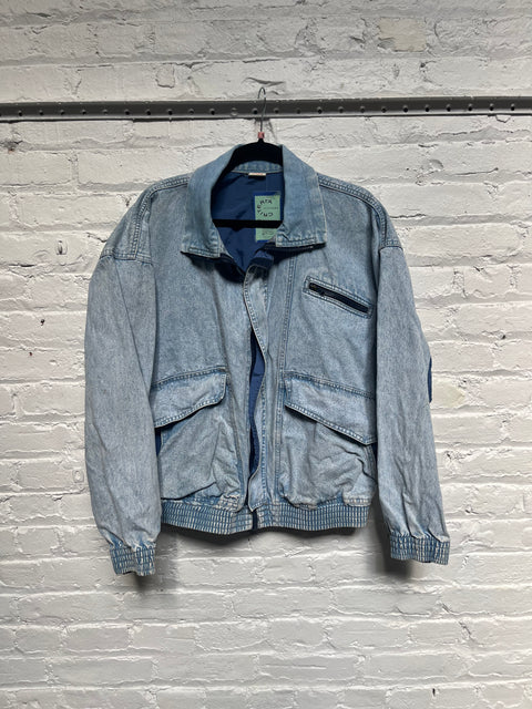80s Levi’s Denim Bomber Jacket Size XL