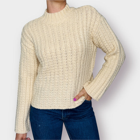Y2K St John’s Bay Cream Mockneck Sweater Size M