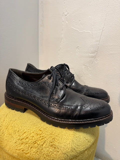Johnston & Murphy Black Wingtip Oxford Shoes Size 9.5