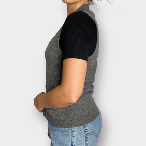 60s Alexander's Gray Button Front Vest Size S