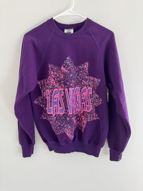 90s Lee Purple Vegas Sweatshirt Size M