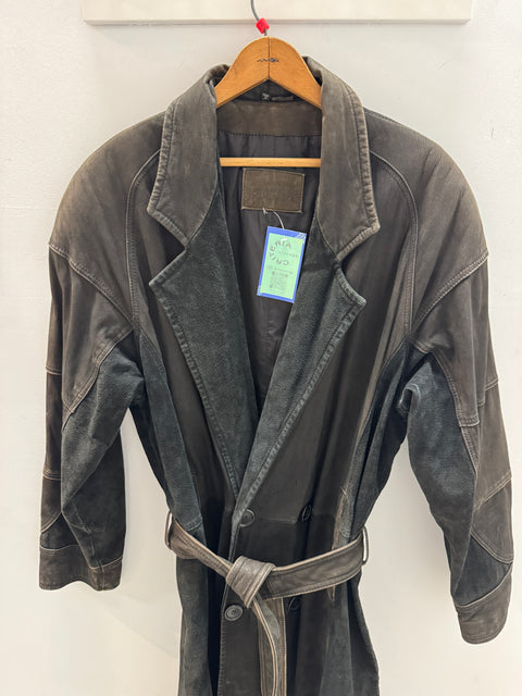 90s Forte Leather Belted Trench Size M/L