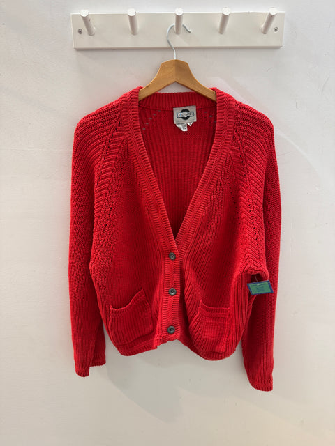 90s Chaus Sport Red Cardigan Size L
