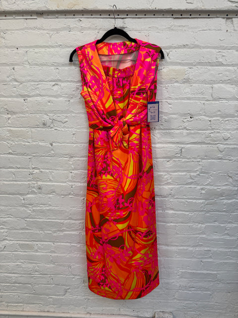 70s Orange Pink Yellow Skirt Set Size XS