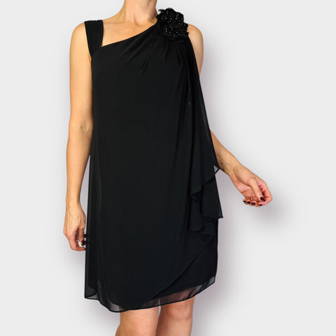 Y2K R&M Richards Black one shoulder drape dress Size M