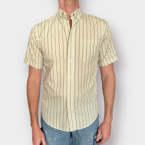 90s Puritan Light Sage Stripe Button Down Size M