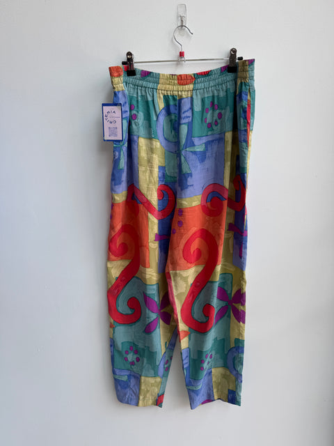 90s Multicolor Silk Pants