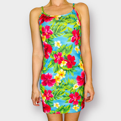 90s Koah Tropical Floral Dress Size XL
