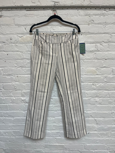 2000s 7th Ave Black White Striped Pants Size XS