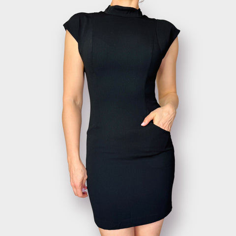 00s Bebe Black Mockneck Dress size S