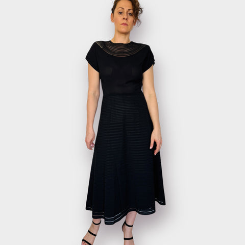 60s Montgomery Ward Black Cocktail Dress Size M