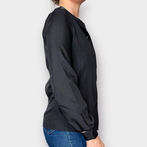 90s Alice Stuart Black Shirt with white edges Size M