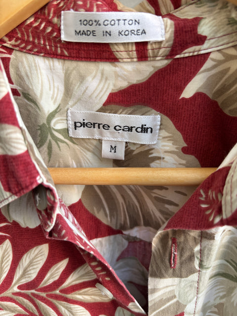 90s Pierre Cardin Red Hawaiian Shirt Size M