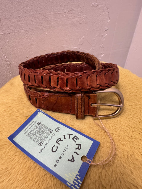 Tan Woven Leather Belt