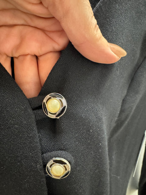 90s Katie Black Dress with Buttons Size XS